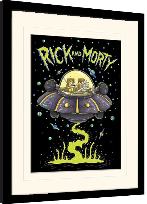 Obraz na zeď - Rick and Morty - UFO, 34.3x44.5 cm