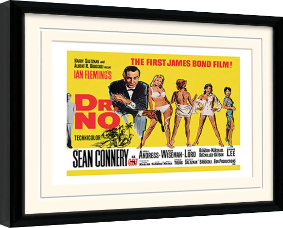 Ingelijste poster James Bond - Dr No Yellow