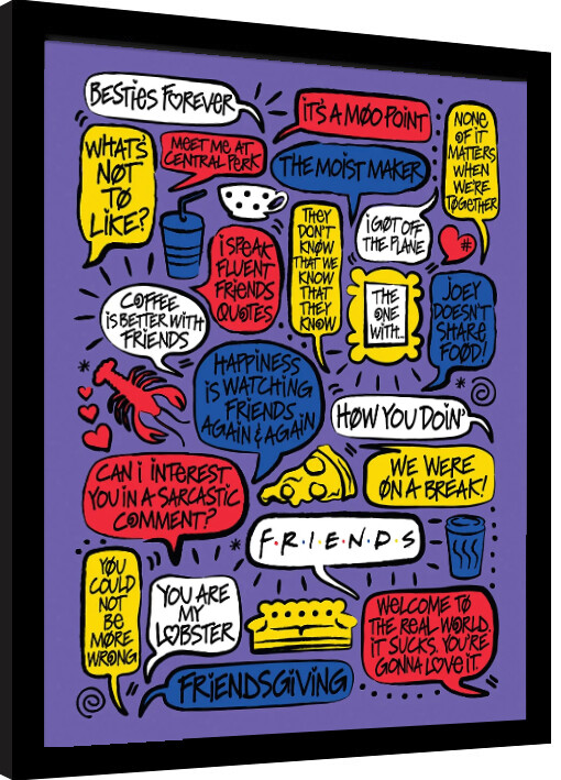 Ingelijste poster Friends 30 Years - Quotes