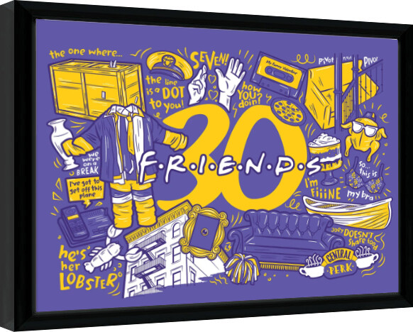 Poster incorniciato Friends 30 Years - Purple Infographic