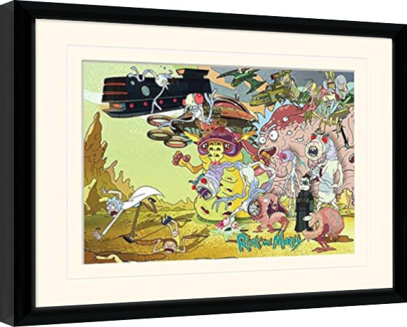 Gerahmte Poster Rick and Morty - Creature Barrage