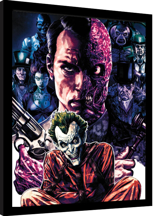 Indrammet plakat Batman - Villains