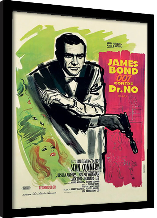 Ingelijste poster James Bond - Dr No French