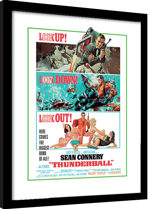 Innrammet plakat James Bond - Thunderball Look Out