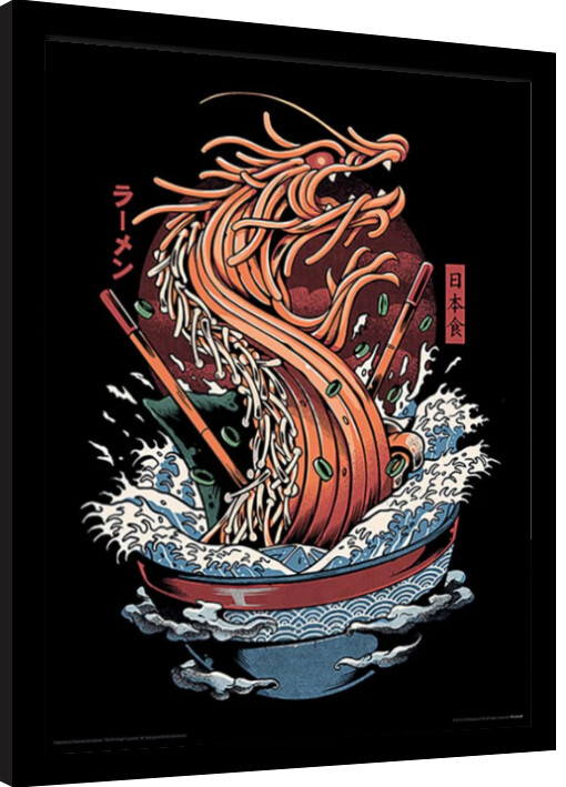 Ingelijste poster Ilustrata - Dragon Ramen