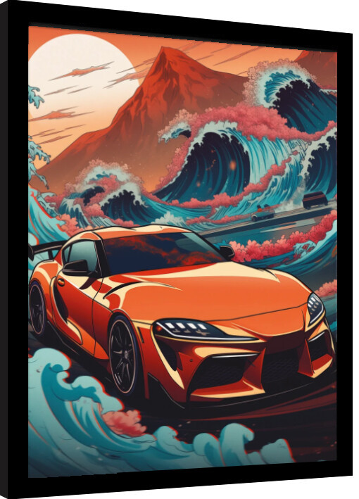 Poster incorniciato Wave Collection - Wave Cars Zupra