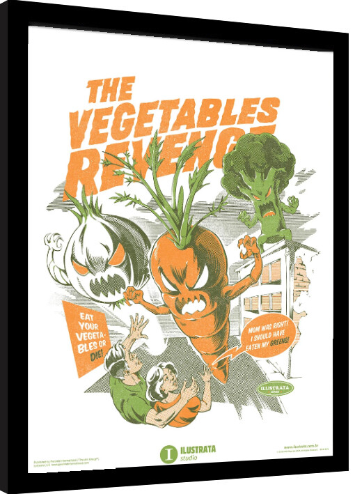 Framed Poster Ilustrata - Eat Your Vegetables