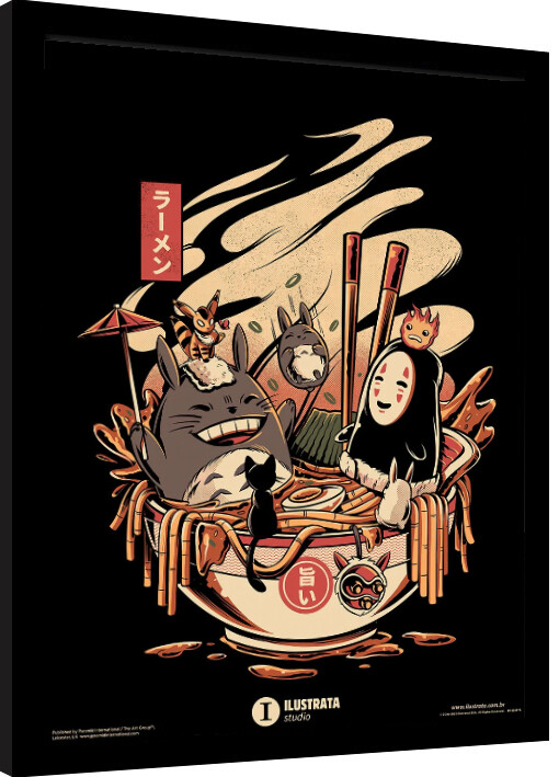 Framed Poster Ilustrata - Ramen Pool Party