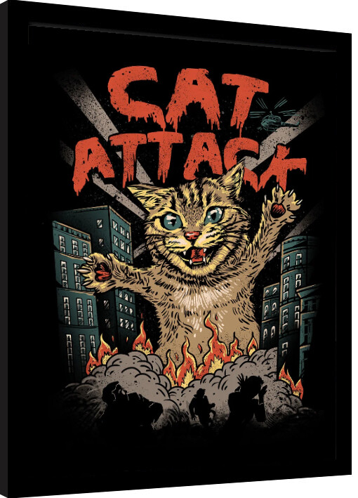 Ingelijste poster Vincent Trinidad - Cat Attack