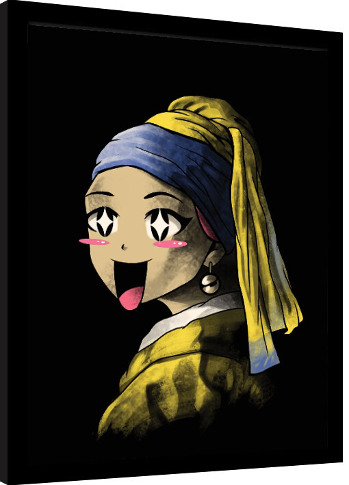 Obraz na zeď - Vincent Trinidad - Kawaii With a Pearl Earring, 34.3 × 44.5 cm