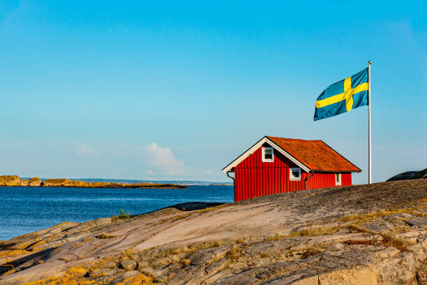 Fotografie Red House in Sweden, by-studio, 40x26.7 cm