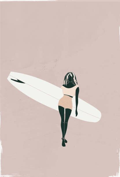 Ilustrace Pastel colour fashion surf illustration, LucidSurf, 26.7x40 cm