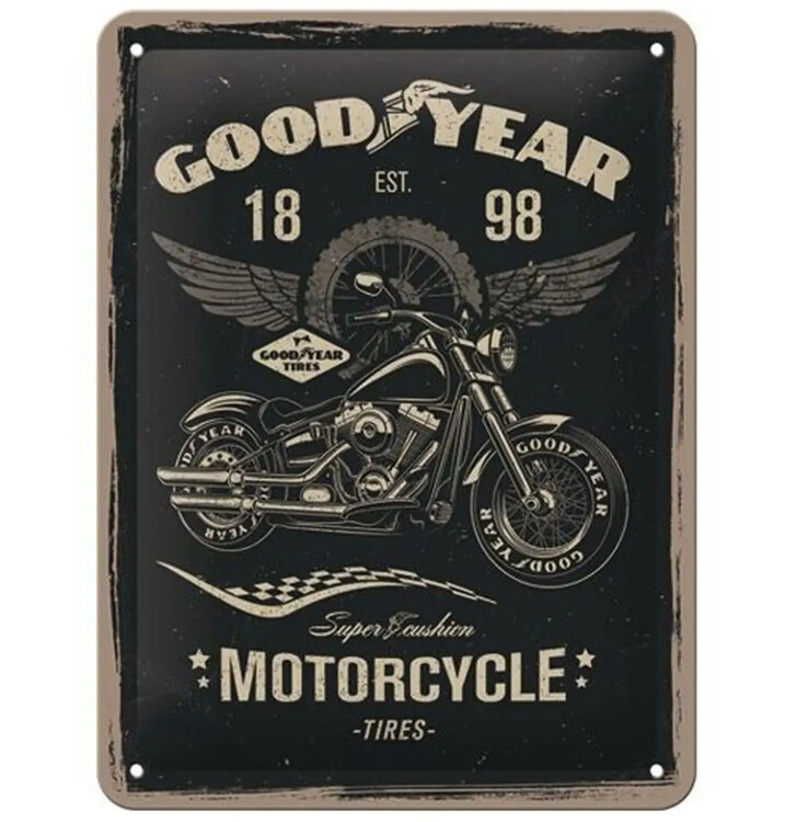 Plechová cedule Good Year - Motorcycle, 20 x 15 cm