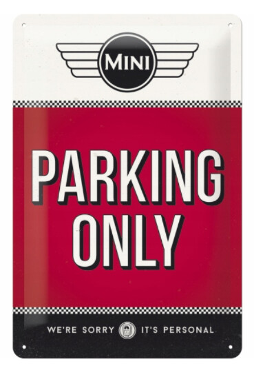 Plechová cedule Mini Cooper - Parking Only, 30 x 20 cm