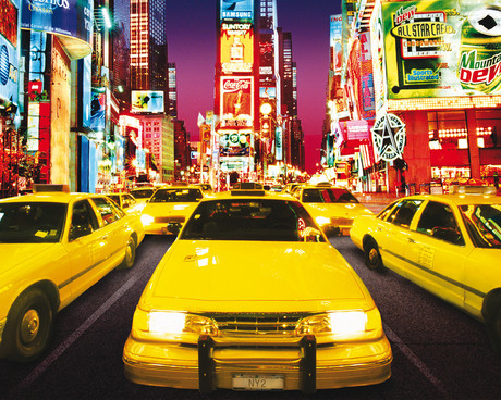 Oprawiony plakat Times square - taxi