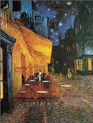 Zarámovaný plagát Café Terrace at night