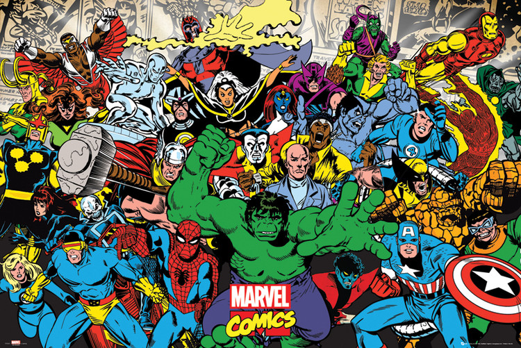 Framed Poster Marvel - Characters