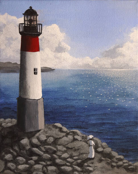 Ilustrace Lighthouse and Watcher, Dave Rheaume Artist, 30 × 40 cm