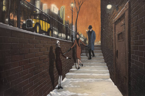 Ilustrace The Speakeasy, Dave Rheaume Artist, 40 × 26.7 cm