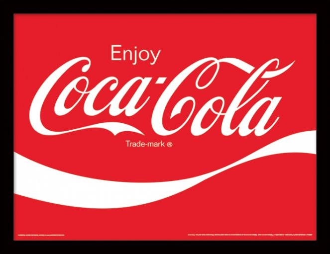 Keretezett poszter Coca-Cola - Logo