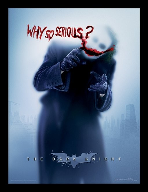 Zarámovaný plagát Batman: Temný rytier - Why So Serious?