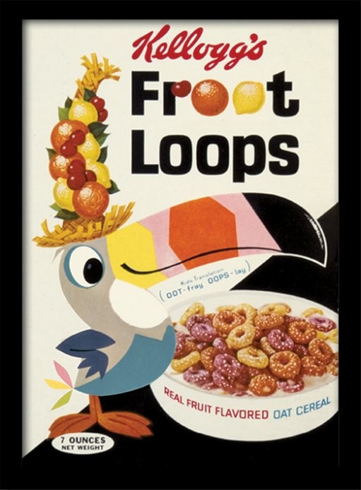 Gerahmte Poster Vintage Kelloggs - Fruit Loops