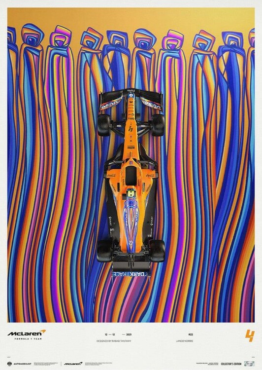 Stampa d'arte McLAREN X VUSE - LANDO NORRIS - DRIVEN BY CHANGE 2021