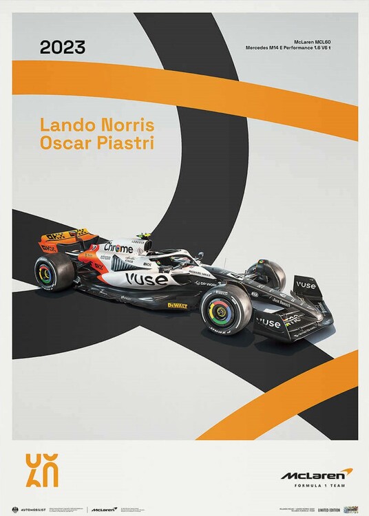Stampa d'arte McLaren Racing - MCL60 - 60th Anniversary - 2023