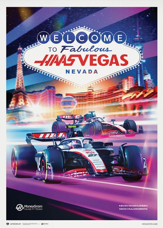 Umělecký tisk MoneyGram Haas F1 Team - Las Vegas - 2023, Automobilist, 50 × 70 cm