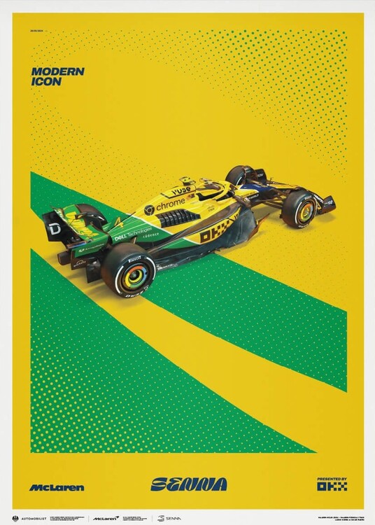 Plaque Métal F1 Ayrton Senna - 30 X 20 Cm - Décoration Murale