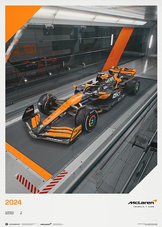 Umělecký tisk McLaren Formula 1 Team - MCL38 - Whatever It Takes - 2024