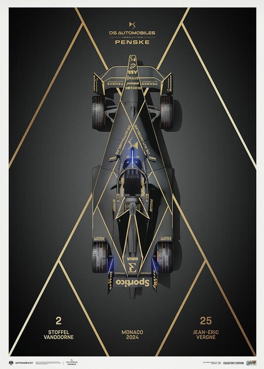 Umělecký tisk DS PENSKE - DS E-TENSE FE23 'Grand Gala' - Monaco E-Prix - 2024