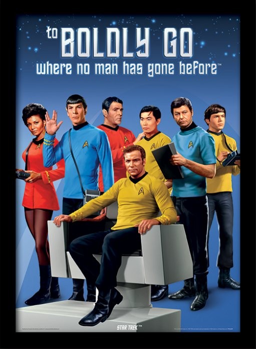 Oprawiony plakat Star Trek - Boldly Go