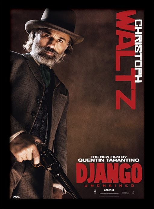 Oprawiony plakat Django - Christoph Waltz