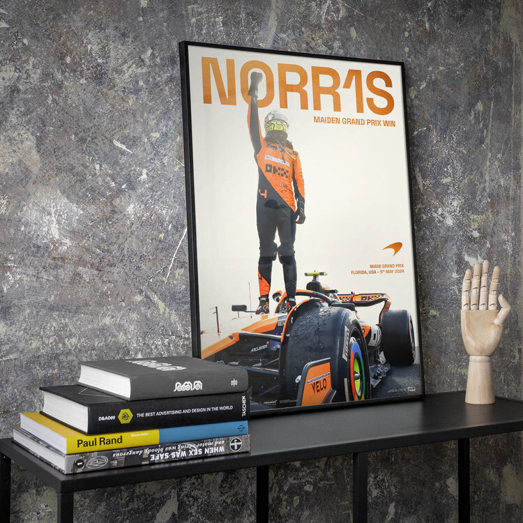 Poster Lando Norris McLaren F1 2024 | Impression Sur Toile 30x45 Cm | Déco Salon Et Chambre