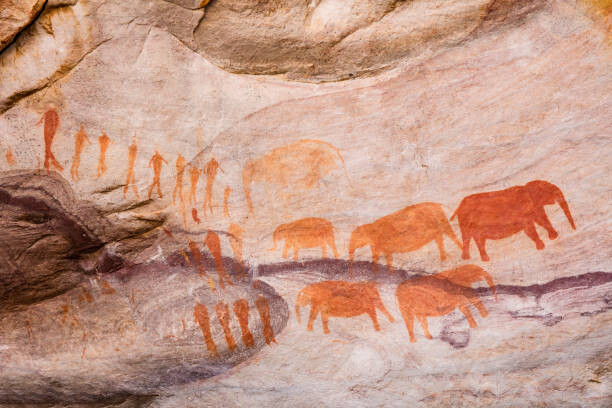 Levně Plakát, Obraz - San Bushmen art in Cederberg, South Africa, David Clapp, 40 × 26.7 cm