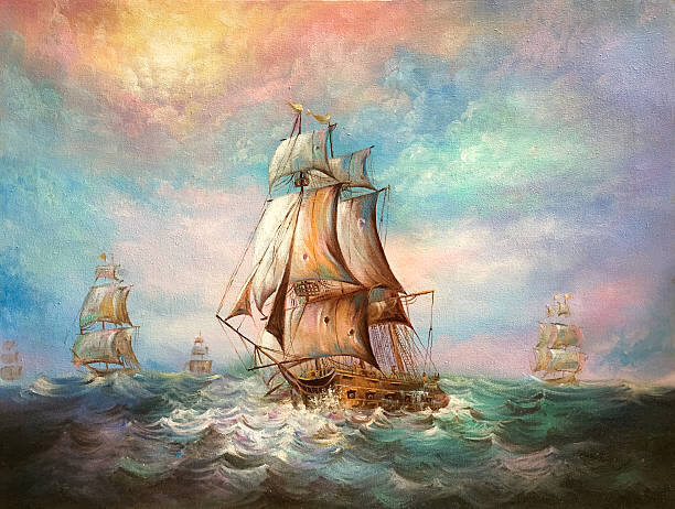 Ilustrace The Sailing Ship., IamSuperPear, 40 × 30 cm