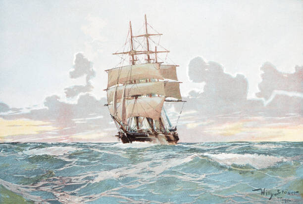 Levně Plakát, Obraz - Sailing ship at the Cape of Good Hope, clu, 40 × 26.7 cm