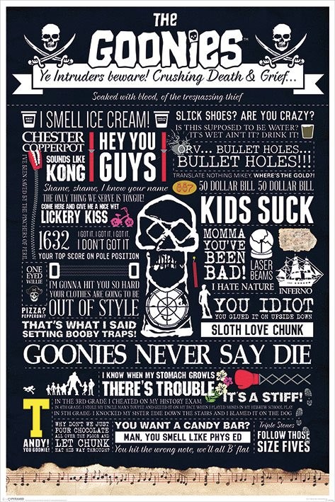 Plakát The Goonies - Typographic
