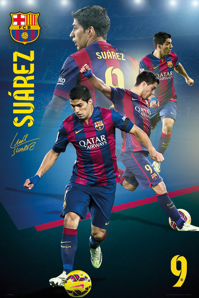 Poster Barcelona - Suarez Collage 14/15