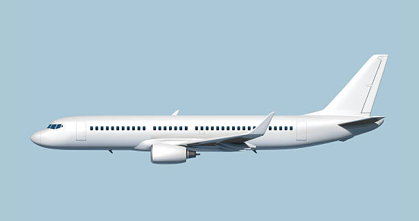 Ilustrace Side of passenger jet airplane - easy to cut out., Michal Krakowiak, 40 × 22.2 cm