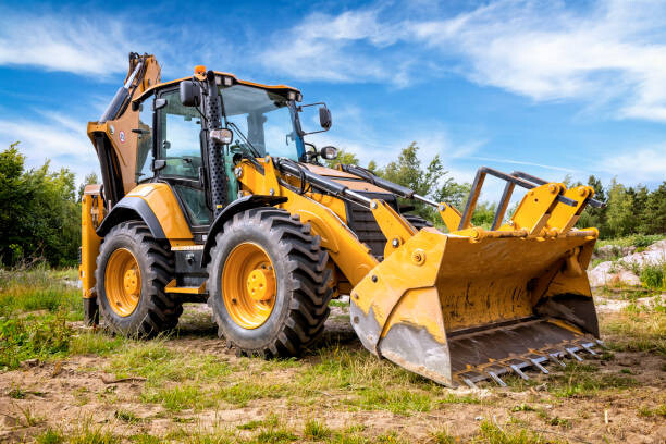 Levně Plakát, Obraz - Yellow earth mover in construction site, ewg3D, 40 × 26.7 cm