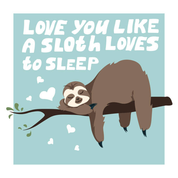 Ilustrace Cute Greeting card with sloth with, Liliya Sudakova, 40 × 40 cm