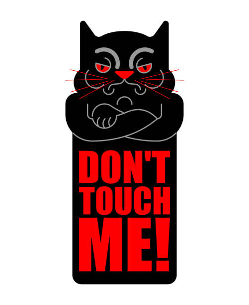 Ilustrace Dont touch me. Grumpy cat. Vector illustration, MaryValery, 35 × 40 cm