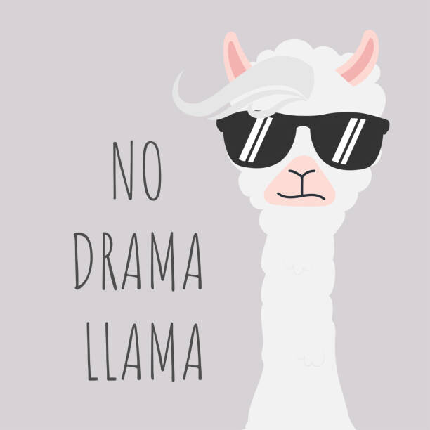 Ilustrace Cute Llama design with no drama, Nesser3321, 40 × 40 cm