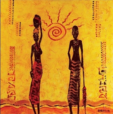 Levně Umělecký tisk Slunce, Babakar, 30 × 30 cm