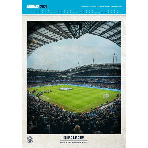 Cadeau Fan Manchester City Carte De Noël Officielle Manchester City - Personnalisable Avec Autocollants, Format 235 X 130 Mm Carte Officielle Club
