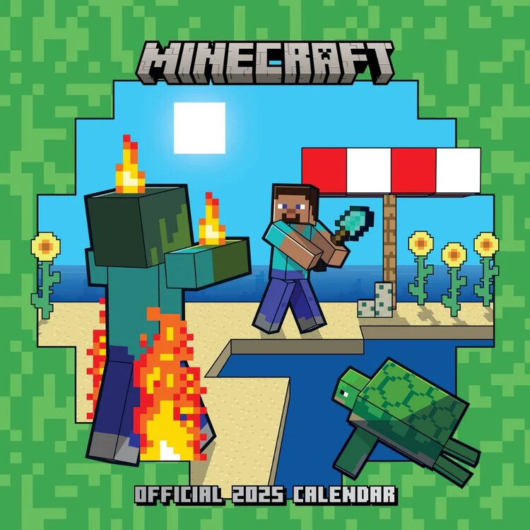 Kalendář 2025 Minecraft, 30 x 30 cm