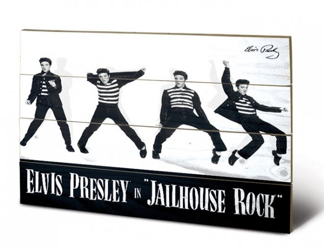 Bild auf Holz Elvis - Jailhouse Rock