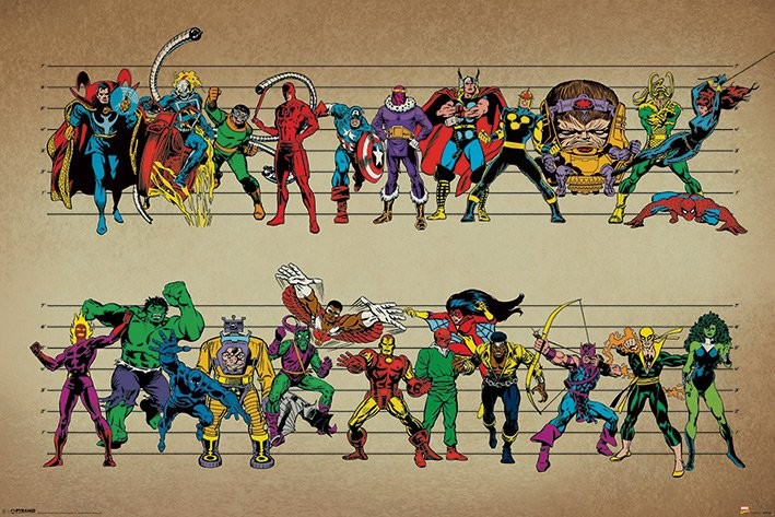 Poster Marvel Comics - Line Up